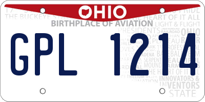 OH license plate GPL1214