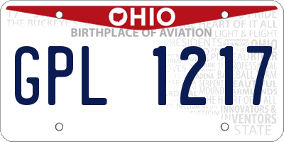 OH license plate GPL1217