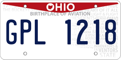 OH license plate GPL1218