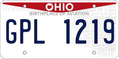OH license plate GPL1219
