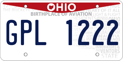 OH license plate GPL1222