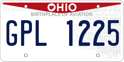 OH license plate GPL1225