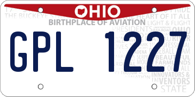 OH license plate GPL1227