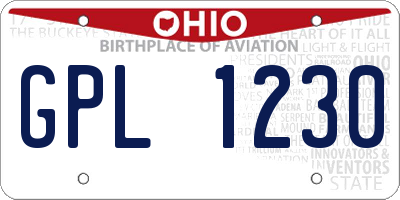 OH license plate GPL1230
