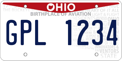OH license plate GPL1234