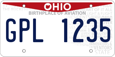 OH license plate GPL1235