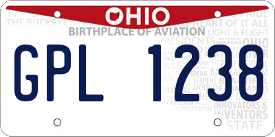 OH license plate GPL1238