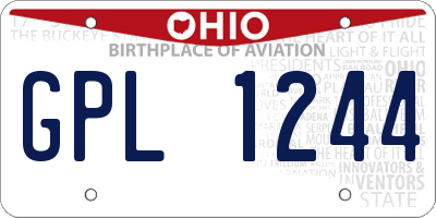 OH license plate GPL1244