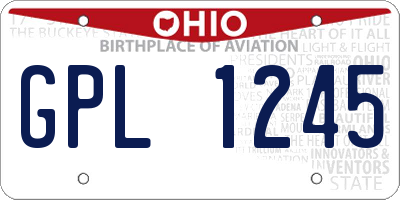 OH license plate GPL1245
