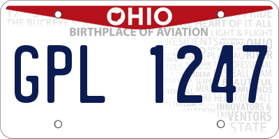OH license plate GPL1247