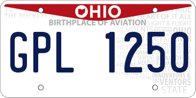 OH license plate GPL1250