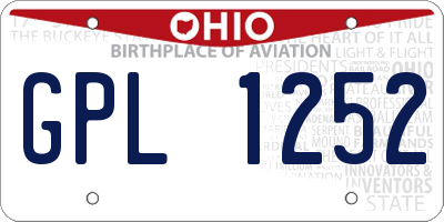 OH license plate GPL1252