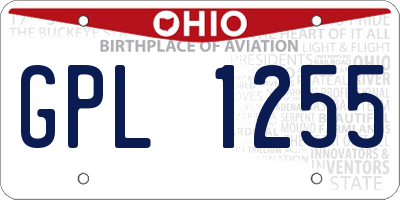 OH license plate GPL1255