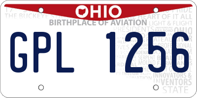 OH license plate GPL1256