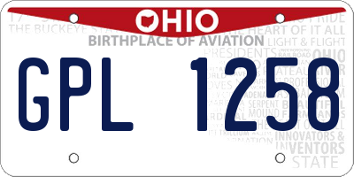 OH license plate GPL1258