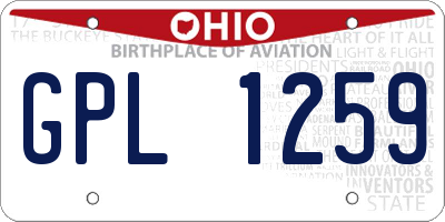 OH license plate GPL1259