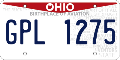 OH license plate GPL1275