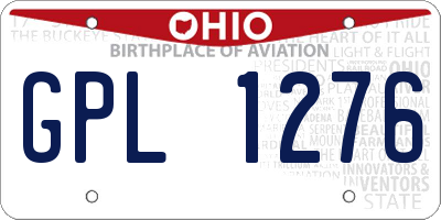 OH license plate GPL1276