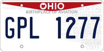 OH license plate GPL1277