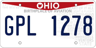 OH license plate GPL1278