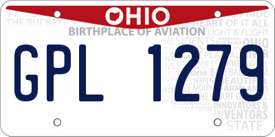 OH license plate GPL1279