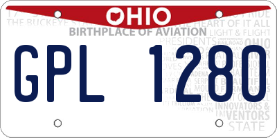 OH license plate GPL1280