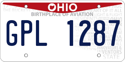 OH license plate GPL1287