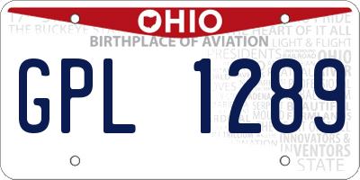 OH license plate GPL1289