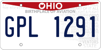 OH license plate GPL1291