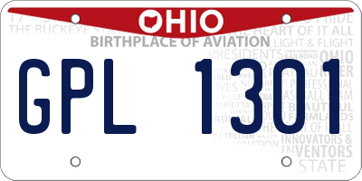 OH license plate GPL1301