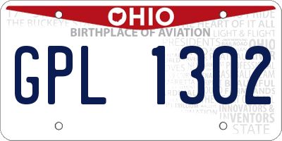 OH license plate GPL1302