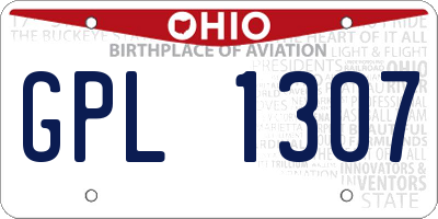 OH license plate GPL1307