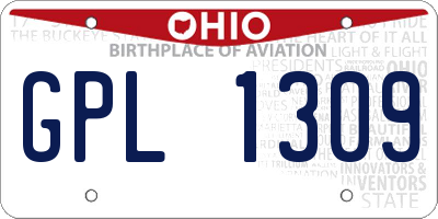 OH license plate GPL1309