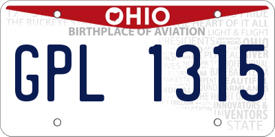 OH license plate GPL1315