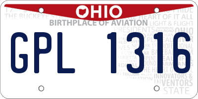 OH license plate GPL1316