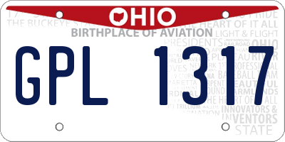 OH license plate GPL1317