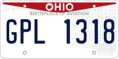 OH license plate GPL1318