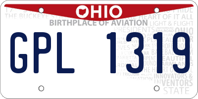 OH license plate GPL1319