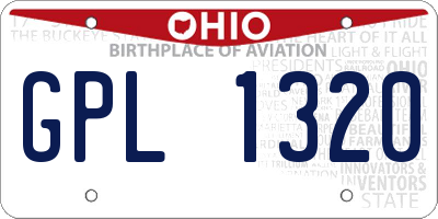 OH license plate GPL1320