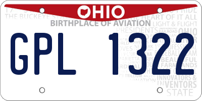 OH license plate GPL1322