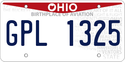 OH license plate GPL1325