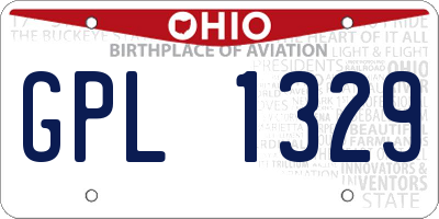 OH license plate GPL1329