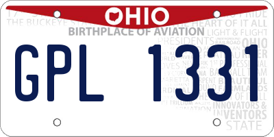 OH license plate GPL1331