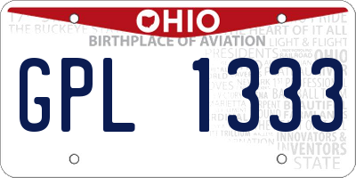 OH license plate GPL1333