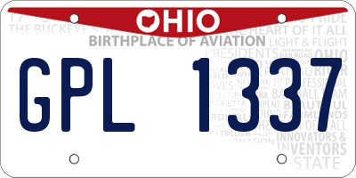 OH license plate GPL1337