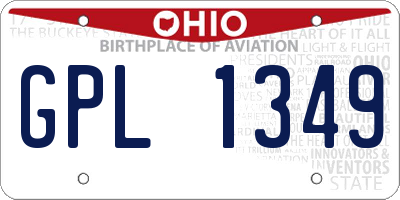 OH license plate GPL1349