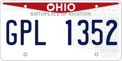 OH license plate GPL1352