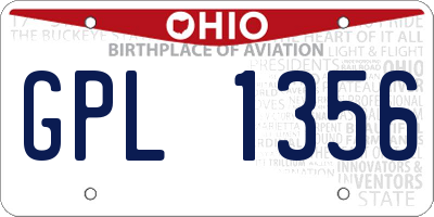 OH license plate GPL1356
