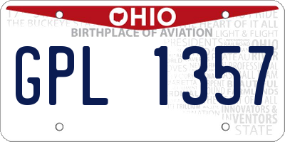 OH license plate GPL1357