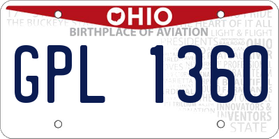 OH license plate GPL1360